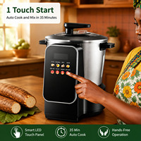 Máquina Automática para Hacer Fufu de 6L y 900W, con Pantalla Táctil Inteligente, para el Hogar y Restaurantes