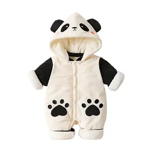 Winter Schnee Stram pler für Baby Doppel Reiß verschluss Shirt Neugeborene Baby Winter Stram pler fügen Baumwolle hinzu, um Baby Winter Stram pler zu verdicken