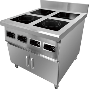 Cuisinière à induction professionnelle à 4 brûleurs avec armoire de rangement, machines de cuisine et technologie Half Bridge AM-TCD402C Co - Product Image 1