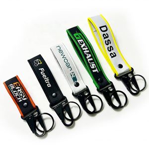 <b>Custom</b> Woven Embroidery High Quality Wholesale Customizable <b>Key</b> Tag for Promotional Keychains - Product Image 3