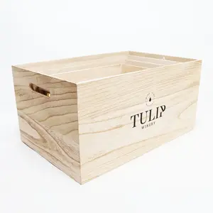 Caoxia 未完成的木工艺用品木制苹果板条箱批发，木制蔬菜板条箱出售