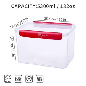Caja de plástico hermética para perros, contenedores de almacenamiento de alimentos de plástico con tapas, gran tamaño, 5380ml - Product Image 4