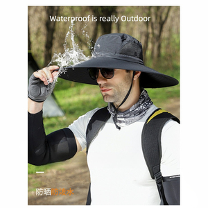 Sombrero de protección de verano para la cara, parasol para escalada, sombreros para hombre, sombrero de cubo transpirable de secado rápido de ala grande - Product Image 3