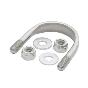 4in <span class=keywords><strong>Chrome</strong></span> thép không gỉ Metric chủ đề Flat Top u-bolt và khóa Nut yên kẹp uốn cong U Bolt - Product Image 2