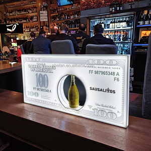 Giao hàng nhanh tùy chỉnh logo 100 USD hiển thị kỹ thuật số rượu vang glorifier Champagne VIP đô la hóa đơn LED chai thuyết trình - Product Image 5