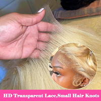 Perruque frontale HD 13x6 en dentelle, blond miel 613, cheveux humains ondulés, densité 200, brésiliens, pour femmes, perruques frontales en dentelle 13x4