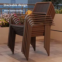 Ensemble chaise et table de jardin en métal imperméable de style moderne pour l'extérieur, la cour et le balcon, pour l'exposition et la relaxation