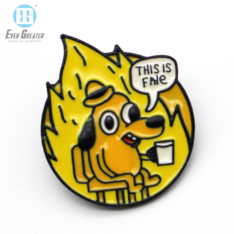 Китайский производитель, забавная Металлическая Булавка, значок с логотипом, персонализированная мягкая эмалированная булавка для лацкана собаки из аниме под заказ, булавки для сумок и шляп