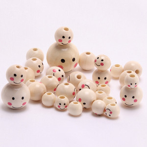 Schima Superba Round Wooden Beads with <strong>Smile</strong> Face Wooden Bead Strand <strong>Wood</strong> Smiling Faces Beads for DIY Crafts Jewelry Making - Product Image 4