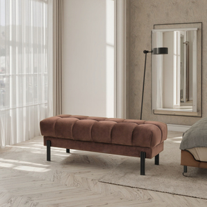 Europe Style Design Wohnzimmer möbel Lange Bank Schlafzimmer Moderner Samts toff Tufted Button Ottoman <span class=keywords><strong>Bench</strong></span> - Product Image 2
