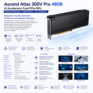 Tarjeta Aceleradora <span class=keywords><strong>de</strong></span> IA Ascend <span class=keywords><strong>Atlas</strong></span> 300V Pro 48GB PCIe NPU para Inferencia LLM, Análisis <span class=keywords><strong>de</strong></span> Video y Servidor <span class=keywords><strong>de</strong></span> Computación Edge AI - Product Image 1