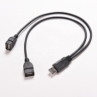 Câble d'extension USB 2.0 mâle vers 2 femelles pour téléphone, tablette, clavier, souris