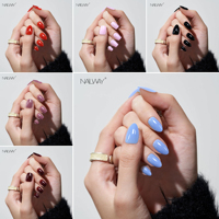 Vente en gros sur mesure Ensemble de presse pour ongles en acrylique doux de style français Ongles artificiels faits à la main Fournisseur de faux ongles