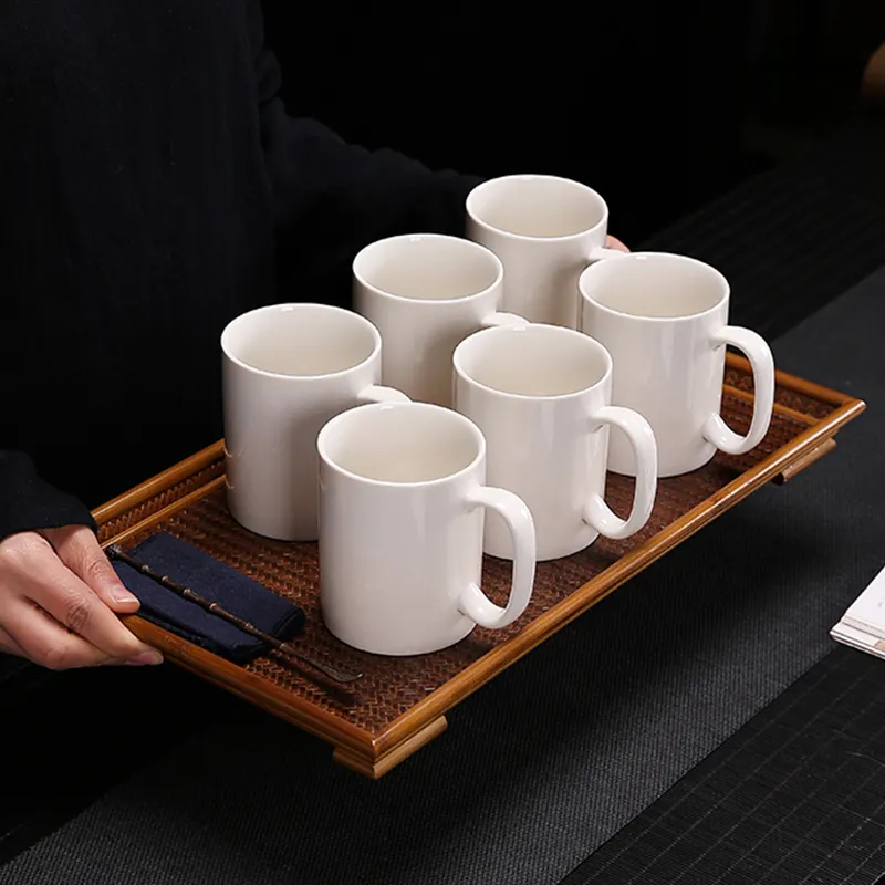 Toptan üstün kalite 8 oz kupa seti 6 süblimasyon seramik beyaz kahve kupası