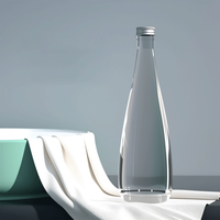 Bouteille d'eau en verre givré Super Flint, bouteille de boisson minérale, soda, boisson gazeuse, bouteille blanche cristalline, bouchon à vis, joint en liège