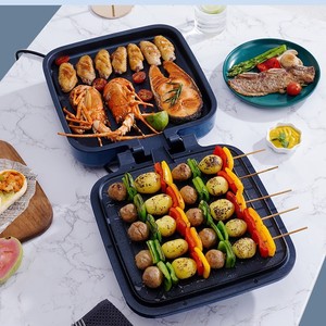 Plaque de cuisson électrique 1200W antiadhésive double face pour pizza, crêpes, gaufres, barbecue et œufs frits, usage domestique - Product Image 1