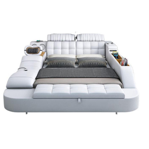 Lit intelligent réglable de luxe avec système audio/TV/massage, lit multifonctionnel avec rangement pour chambre à coucher, design luxueux ENC - Product Image 3