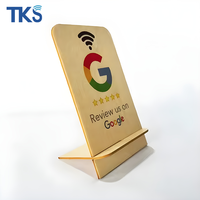 Soporte de Madera NFC para Reseñas de Google Maps, Menú de Restaurante en Redes Sociales, Soporte de Madera NFC con Impresión UV Personalizada o Grabado Láser