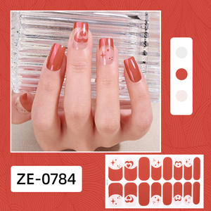 16 Puntas Decorativas para <span class=keywords><strong>Uñas</strong></span> <span class=keywords><strong>con</strong></span> Diseño Romántico de Labios Rosados y Rojos, Adhesivos para <span class=keywords><strong>Uñas</strong></span> para el Día de San Valentín - Product Image 3