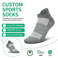 Chaussettes de sport grises mi-mollet à compression pour jeunes - Maille respirante et cheville renforcée pour la course, la gym et le cyclisme