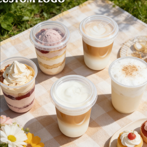 ไอศกรีมโยเกิร์ต 8 ออนซ์ ถ้วยพลาสติกแบบผนังเดียว 90 มม. พร้อมฝาปิดและโลโก้ - Product Image 2