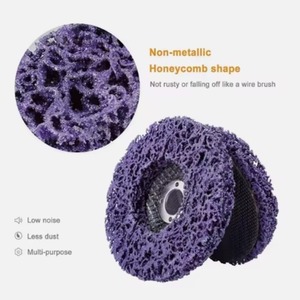 Nouveau disque à bandes ---- Lot de 5 disques abrasifs de 4 pouces à rayures violettes pour le décapage de peinture et de rouille, pour meuleuse d'angle - Product Image 2