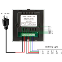 Contrôleur de bande LED murale tactile ESann RGBW 30A DC5V-24V DMX512 pour maison intelligente, gradateurs de couleur arc-en-ciel