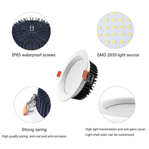Trần Downlight đèn IP65 không thấm nước lõm trong nhà khách sạn nhà <span class=keywords><strong>9W</strong></span> 15W 20W 30W 36W dẫn xuống ánh sáng - Product Image 2
