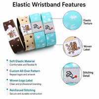 Maßgefertigte Elastische Armbänder mit Gewebtem Logo-Etikett Vollmuster-Stretch-Stoff-Armbänder für Veranstaltungen, Werbeaktionen und Werbegeschenke