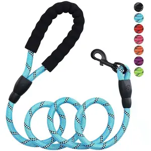 Wholesale Running Track Reflective Soft Handle Nylon Rope Pet Dog Leather With Solid Nylon Custom Logo Pet Harness