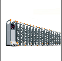 Porte coulissante sans rail en acier et alliage d'aluminium pleine largeur, portail rétractable automatique moderne à double moteur pour hôtels