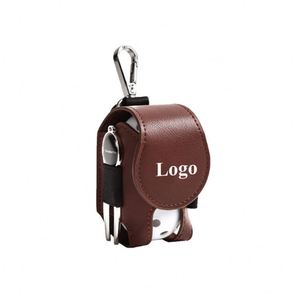 Custom Logo Printed Personalized <b>Mini</b> Golf for Holder Golf <b>Pouch</b> Bag PU Leather Gift - Product Image 1