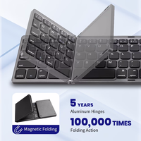 Nouveau clavier sans fil BT rechargeable pliable ultra-fin avec pavé tactile portable pour ordinateur portable, tablette, téléphone, ordinateur de bureau