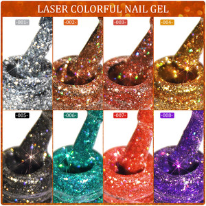 Esmalte de Uñas Láser con Lentejuelas de 8 Colores al por Mayor, Esmalte de Uñas Popular con Diamantes Rotos para Salón de Uñas - Product Image 3