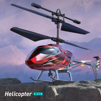 Mini hélicoptère télécommandé RC avec capteur de vol, lumière LED, rechargeable par USB, modèle d'avion en plastique pour enfants