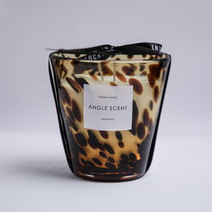 Vente en gros label privé cadeau bougie tasse en verre soufflé à la main parfum personnalisé 2 mèches de bougies parfumées en cire de soja - Product Image 3