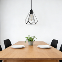 Lustre carré en fer moderne et simple pour salle à manger, ampoule LED E27, taille moyenne, hauteur réglable, lampe de table à intensité variable