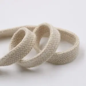 厂家批发平织编织绳10毫米12毫米棉扁绳连帽衫拉绳绳