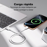 Cable de Datos USB a Tipo-C ESEEKGO G-02AW 3A de Carga Rápida, 1M 3.3FT, Cable de Cobre Blanco Anti-rotura USB-A a USB-C para Teléfono y Portátil