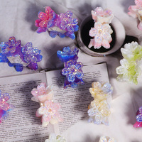 Perles de résine en forme de fleur à grand trou, entretoises, vente en gros, pour DIY, chaînes de téléphone, porte-clés, stylos