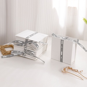 Custom Eco <b>Black</b> Green Square Shape Paper Cardboard <b>Gift</b> Packaging Jewelry <b>Box</b> with Ribbon - Product Image 4