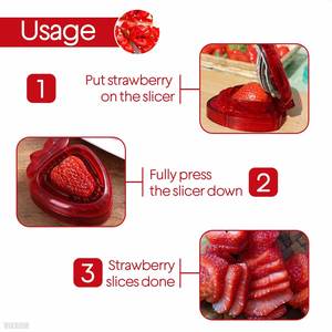 Ensemble Éplucheur de Fraises et Trancheur de Fraises, Outil pour Retirer les Tiges, Lames en Acier Inoxydable, Ustensiles de Cuisine - Product Image 4
