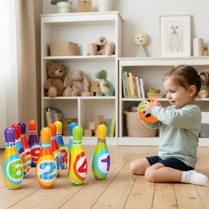 Ensemble <span class=keywords><strong>de</strong></span> bowling pour enfants <span class=keywords><strong>de</strong></span> 2 à 7 ans, <span class=keywords><strong>jeu</strong></span> <span class=keywords><strong>de</strong></span> bowling en <span class=keywords><strong>mousse</strong></span> pour l'intérieur et l'extérieur avec 10 <span class=keywords><strong>quilles</strong></span> et 2 balles - Cadeau <span class=keywords><strong>de</strong></span> Pâques pour garçons et filles - Product Image 3