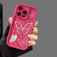 Coques de Téléphone Antichoc Luxe Papillons en Promotion pour iPhone 17 Air 16 15 Plus Pro Max 14 13 12 11 X – Personnalisation du Logo