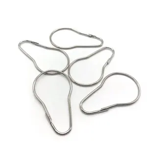 decorative stainless steel shower room curtain rings hooks nickel metal bath bathroom curtain hook hoist buckle fittings