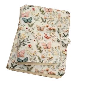 Non-embroidery New Ins Style A5 Loose-Leaf Rectangle Diary & <b>Notebook</b> Notepad <b>Cute</b> Pure Handmade Jacquard Cloth Butterfly Floral - Product Image 5