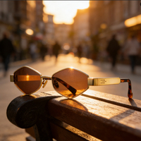 Créateur de mode nuances lunettes de soleil pour hommes femmes personnalisé polarisé UV400 Tac lentilles léger or clair métal cadre
