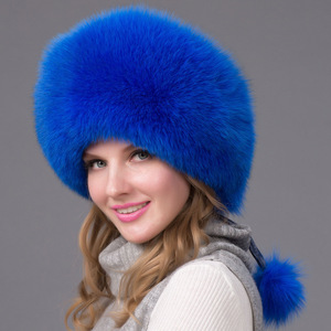 진짜 모피 여우 피부 러시아 사업가 파일럿 폭격기 전체 모피 여성 모자 Ushanka 겨울 귀 보호 모자 너구리 모피 비니 모자 - Product Image 3