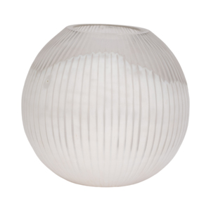 Vaso in Vetro Scanalato Moderno, Forma Scultorea Arrotondata, Vaso Decorativo per Fiori, Arredo Soggiorno, Elementi Decorativi per la Casa - Product Image 3