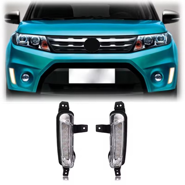 Factory 12V Led Daytime Running Light for Suzuki Vitara 2015-2020 DRL 2016 2017 2018 2019 Vitara Fog Lamp Cover Turn Signal